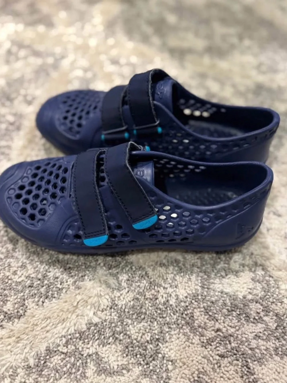PLAE Kids Navy Blue Water Shoes with Teal Accents